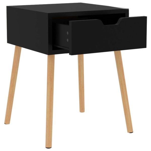 Chandlers Bedside Cabinet 40x40x56 cm Engineered Wood – Black, 1