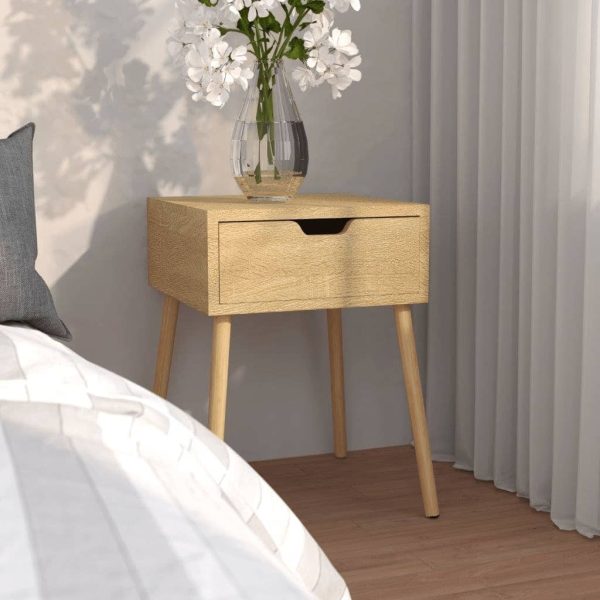 Chandlers Bedside Cabinet 40x40x56 cm Engineered Wood – Sonoma oak, 1