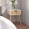 Chandlers Bedside Cabinet 40x40x56 cm Engineered Wood – White and Sonoma Oak, 1