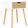 Chandlers Bedside Cabinet 40x40x56 cm Engineered Wood – White and Sonoma Oak, 1