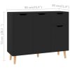 Sideboard 90x30x72 cm Engineered Wood – Black