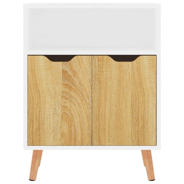 Sideboard 60x30x72 cm Engineered Wood – White and Sonoma Oak