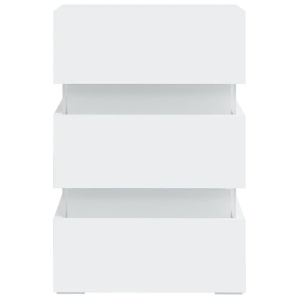 Jericho LED Bedside Cabinet 45x35x67 cm Engineered Wood – White