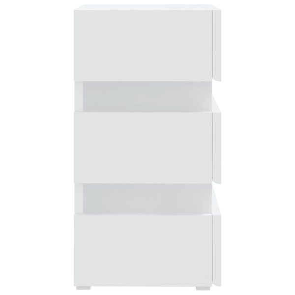 Jericho LED Bedside Cabinet 45x35x67 cm Engineered Wood – White