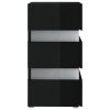 Jericho LED Bedside Cabinet 45x35x67 cm Engineered Wood – High Gloss Black