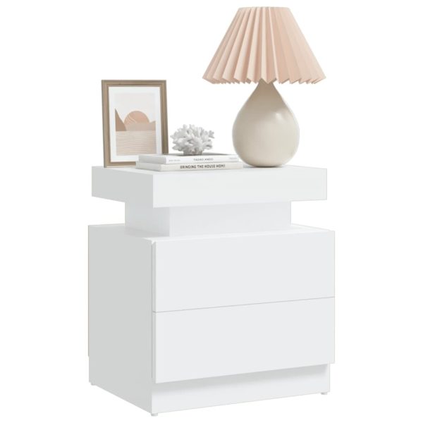 Hoskin Bedside Cabinet 45x35x52 cm Engineered Wood – White