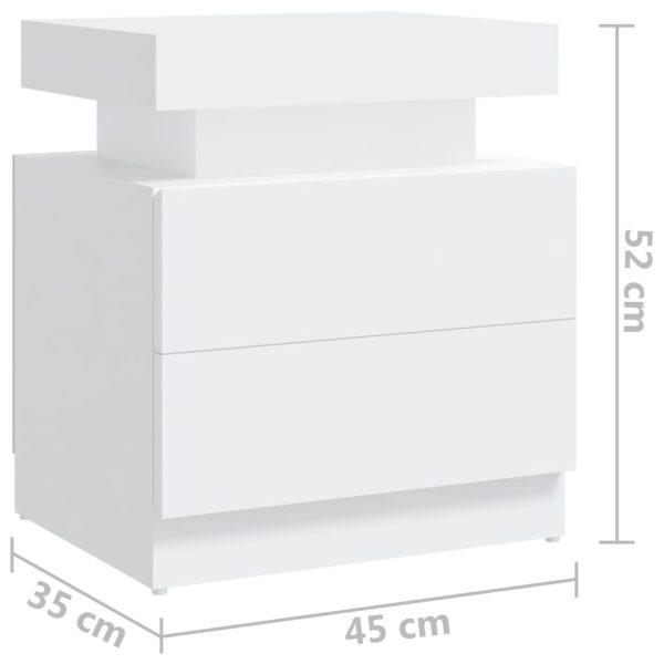 Hoskin Bedside Cabinet 45x35x52 cm Engineered Wood – White