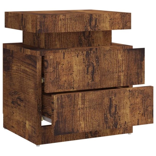 Hoskin Bedside Cabinet 45x35x52 cm Engineered Wood – Smoked Oak