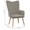Relaxing Chair Velvet – Light Grey, With Footrest