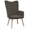 Relaxing Chair Velvet – Dark Grey, With Footrest