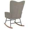 Rocking Chair Velvet – Light Grey, Without Footrest