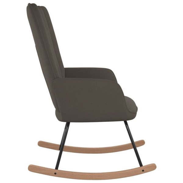 Rocking Chair Velvet – Dark Grey, Without Footrest