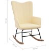 Rocking Chair Velvet – Cream, Without Footrest