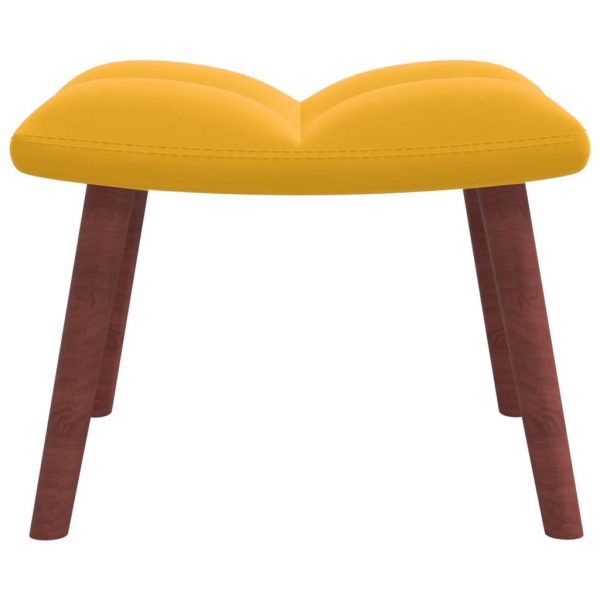 Relaxing Chair with a Stool Velvet – Mustard Yellow