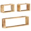 3 Piece Wall Cube Shelf Set – Soild Mango Wood