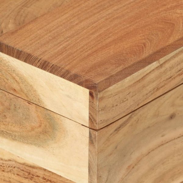 Storage Chest Solid Rough Mango Wood – Dark Brown