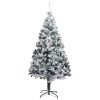 Artificial Christmas Tree with Flocked Snow Green PVC – 300×155 cm