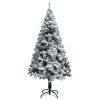 Artificial Christmas Tree with Flocked Snow Green PVC – 120×75 cm