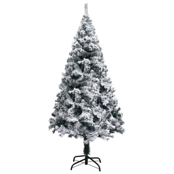 Artificial Christmas Tree with Flocked Snow Green PVC – 120×75 cm