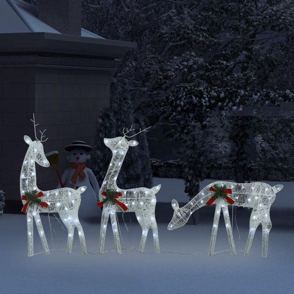 Christmas Reindeer Family 270x7x90 cm Mesh – White, 3
