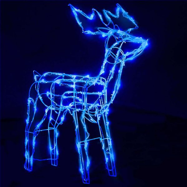 3 Piece Christmas Light Display Reindeers 229 LEDs – Blue