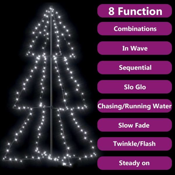 Christmas Cone Tree 160 LEDs Indoor and Outdoor – 150×98 cm, Cold White