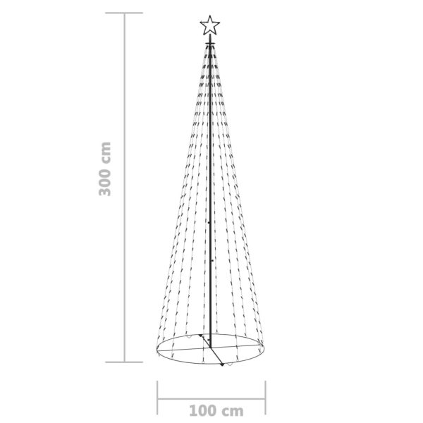 Christmas Cone Tree LEDs Decoration – 360×100 cm, Blue