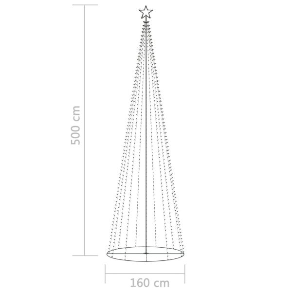 Christmas Cone Tree LEDs Decoration – 500×160 cm, Warm White