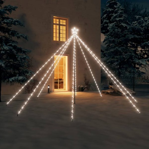 LED Christmas Waterfall Tree Lights Indoor Outdoor LEDs – 3.7 m, Cold White
