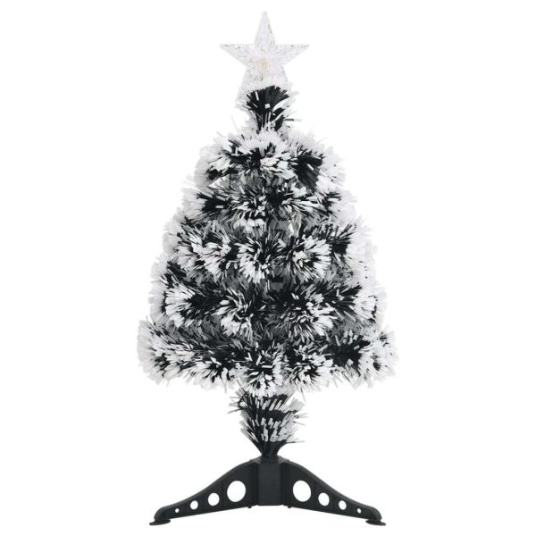 Christmas Tree with LEDs Green and White Fibre Optic – 64×33 cm