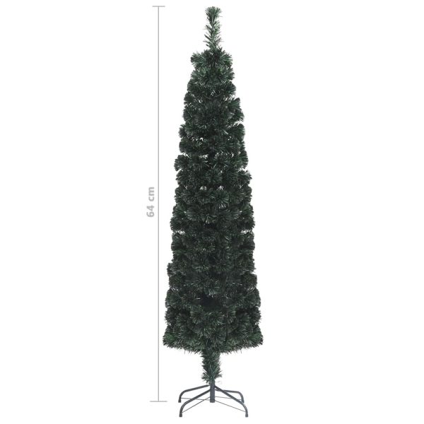 Artificial Slim Christmas Tree with Stand Fibre Optic – 64×35 cm