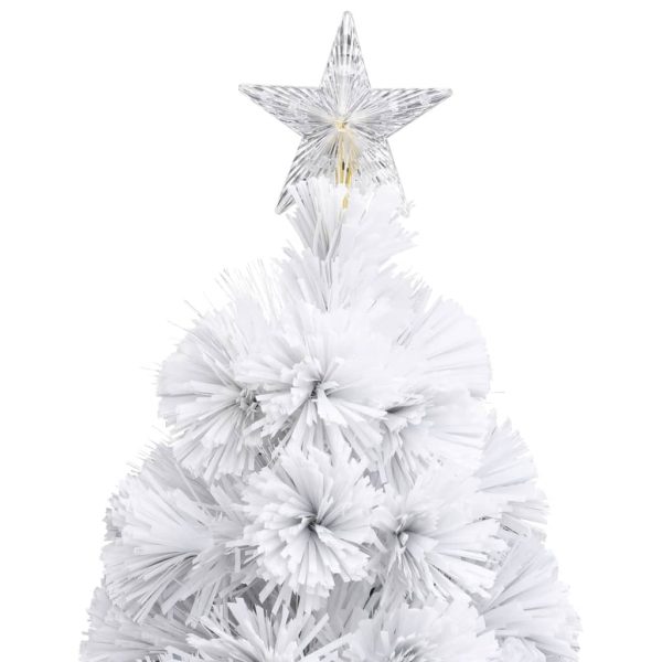 Artificial Christmas Tree with LED Fibre Optic – 180×80 cm, White