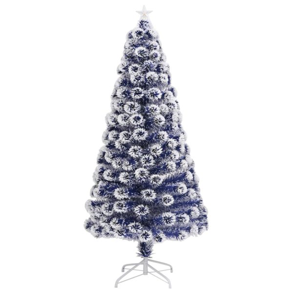Artificial Christmas Tree with LED Fibre Optic – 64×35 cm, White and Blue