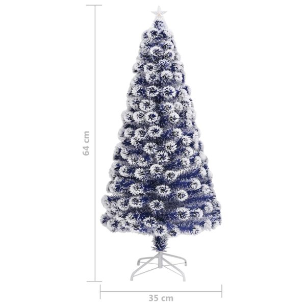 Artificial Christmas Tree with LED Fibre Optic – 64×35 cm, White and Blue