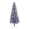 Artificial Christmas Tree with LED Fibre Optic – 210×90 cm, White and Blue