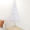 Corner Artificial Christmas Tree PVC – 210×75 cm, White
