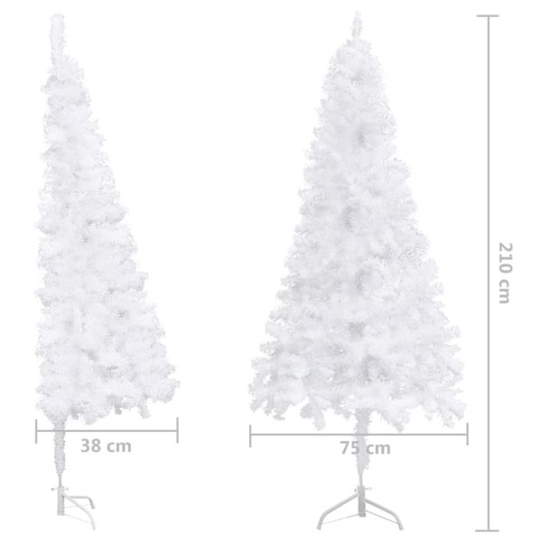 Corner Artificial Christmas Tree PVC – 210×75 cm, White