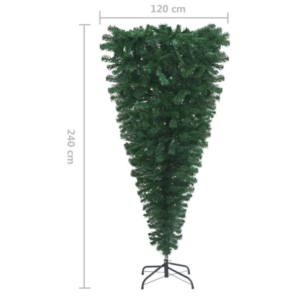 Upside-down Artificial Christmas Tree with Stand – 240×120 cm, Green