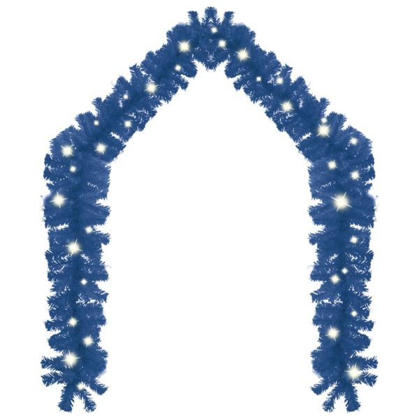 Christmas Garland with LED Lights – 10 M, Blue