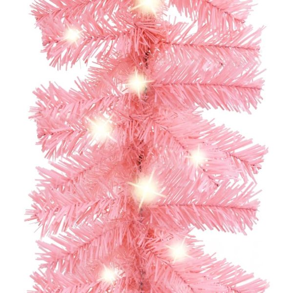 Christmas Garland with LED Lights – 10 M, Pink