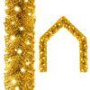 Christmas Garland with LED Lights – 10 M, Gold