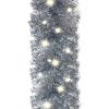 Christmas Garland with LED Lights – 10 M, Silver