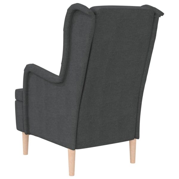 Armchair with Solid Rubber Wood Feet Fabric – Dark Grey, Without Footrest