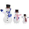 Decorative Christmas Snowman Family Figures with LED Luxury Fabric