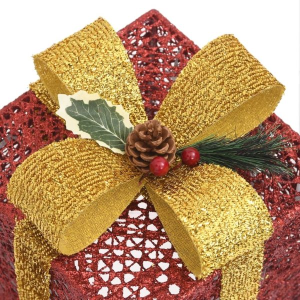 Decorative Christmas Gift Boxes 3 pcs Outdoor Indoor – Red