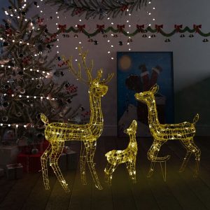 Acrylic Reindeer Family Christmas Decoration 300 LED – Warm White