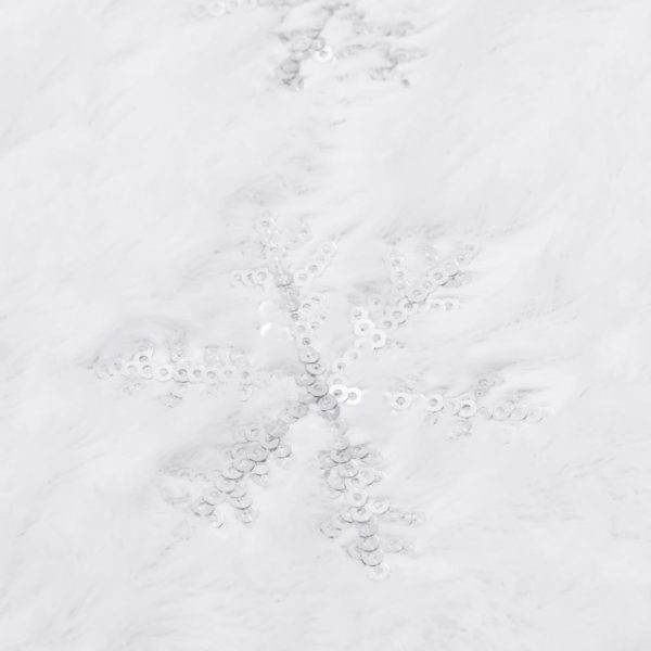 Luxury Christmas Tree Skirt White Faux Fur – 122 cm