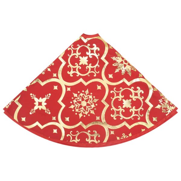 Luxury Christmas Tree Skirt with Sock Red Fabric – 150 cm