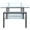 Coffee Table and Transparent 95x55x40 cm Tempered Glass – Grey