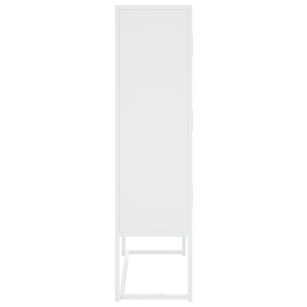 Highboard 80x35x135 cm Steel – White
